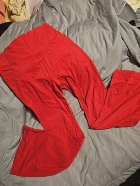 HALARA Red Flair Leg High-Rise Pants